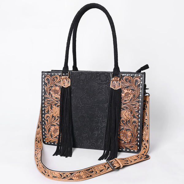 ADBG230 American Darling Western Leather Tote Bag - Hand Tooled Floral Carved Damascus Purse