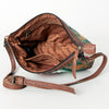 ADBG783 American Darling Western Leather Cross body Bag - Handcrafted Woven Saddle Blanket Purse
