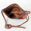 ADBG783 American Darling Western Leather Cross body Bag - Handcrafted Woven Saddle Blanket Purse