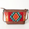 ADBG783 American Darling Western Leather Cross body Bag - Handcrafted Woven Saddle Blanket Purse