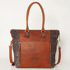 ADBGI105 Western Tote Bag - Genuine Leather & Hair-On Hide with Tooled Detailing