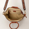 ADBGI143 Hair-On Hide Square Tote with Tooled Leather Patch - Western Cowgirl Bag