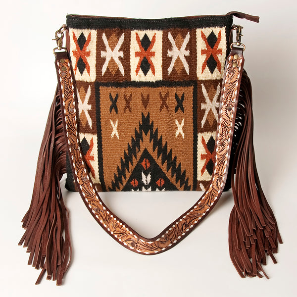 ADBGA218 American Darling Saddle Blanket Large Cross body Bag Leather Fringe