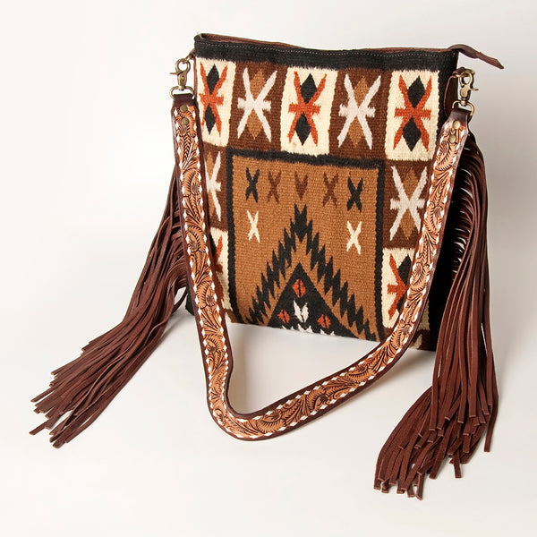 ADBGA218 American Darling Saddle Blanket Large Cross body Bag Leather Fringe