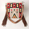 ADBGA218 American Darling Saddle Blanket Large Cross body Bag Leather Fringe