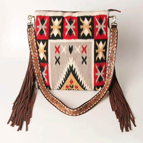 ADBGA218 American Darling Saddle Blanket Large Cross body Bag Leather Fringe