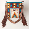 ADBGA218 American Darling Saddle Blanket Large Cross body Bag Leather Fringe