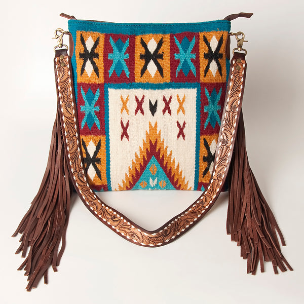 ADBGA218 American Darling Saddle Blanket Large Cross body Bag Leather Fringe
