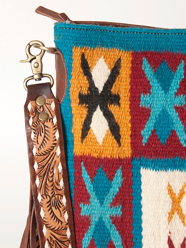 ADBGA218 American Darling Saddle Blanket Large Cross body Bag Leather Fringe