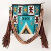 ADBGA218 American Darling Saddle Blanket Large Cross body Bag Leather Fringe