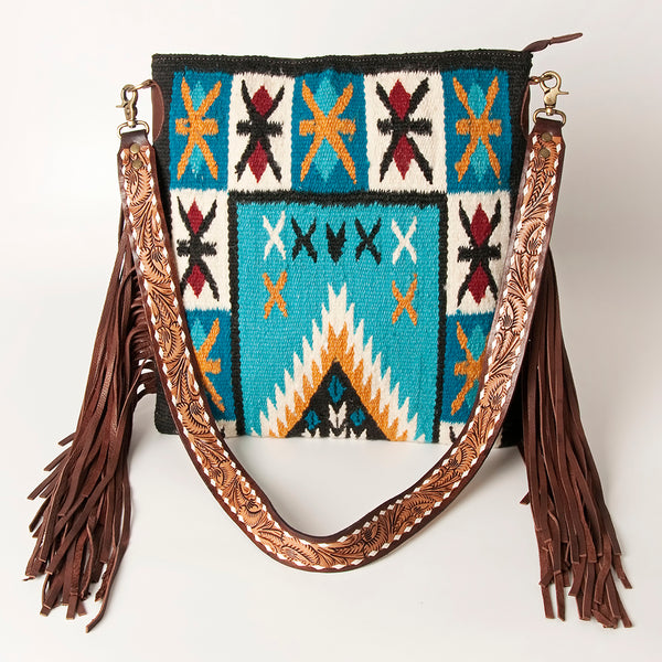 ADBGA218 American Darling Saddle Blanket Large Cross body Bag Leather Fringe