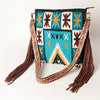 ADBGA218 American Darling Saddle Blanket Large Cross body Bag Leather Fringe
