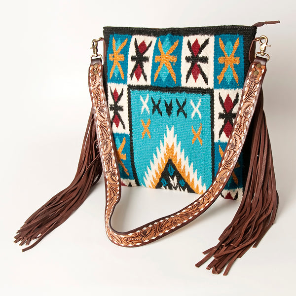 ADBGA218 American Darling Saddle Blanket Large Cross body Bag Leather Fringe