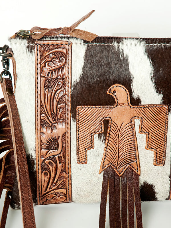 ADBG109 American Darling Hair-On Cowhide Crossbody Bag - Genuine Leather Western Purse