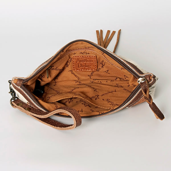 ADBG344 American Darling Hand Tooled Leather Wristlet Bag