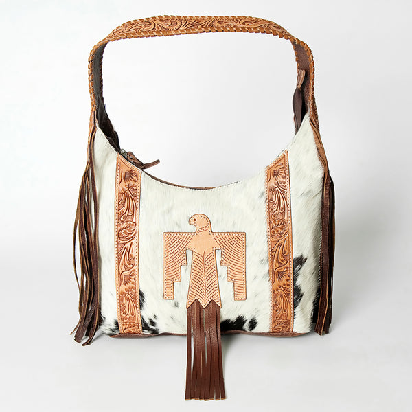 ADBG803TB American Darling Hair-on-Hide & Hand-Tooled Leather Thunderbird Hobo Bag