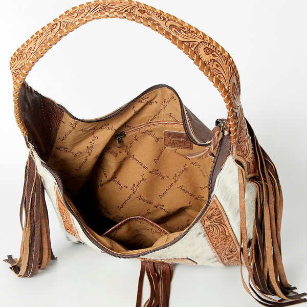 ADBG803TB American Darling Hair-on-Hide & Hand-Tooled Leather Thunderbird Hobo Bag