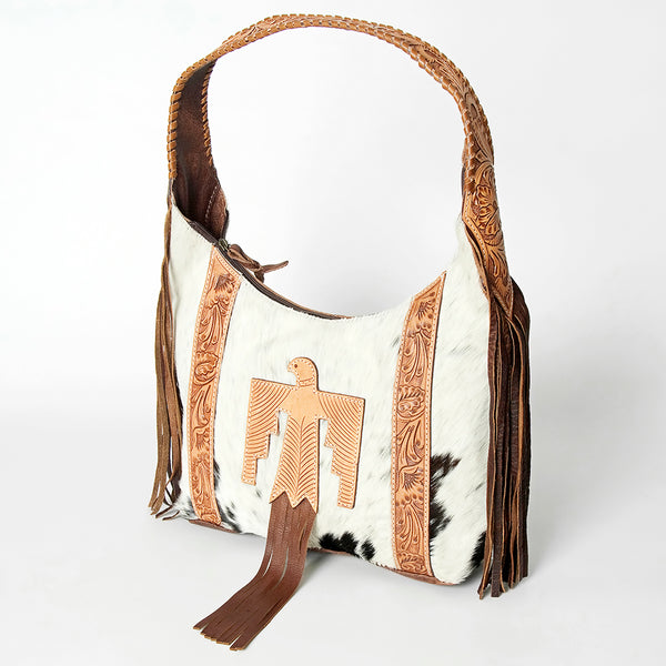 ADBG803TB American Darling Hair-on-Hide & Hand-Tooled Leather Thunderbird Hobo Bag