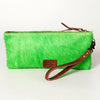 ADBG344 American Darling Western Leather Wristlet Bag with Hair-On Cowhide and Inlay