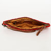 ADBG344 American Darling Western Leather Wristlet Bag with Hair-On Cowhide and Inlay