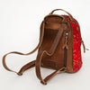 ADBGS156 Red Hair-On Hide Leather Mini Backpack - Western Cowgirl Style