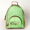 ADBGS156 Green Cowhide Leather Backpack with Bold Inlay - Western Cowgirl Statement Bag