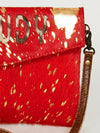 ADBGS178 Red Metallic Cowhide Envelope Crossbody - Western Leather Purse