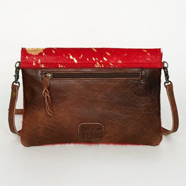 ADBGS178 Red Metallic Cowhide Envelope Crossbody - Western Leather Purse