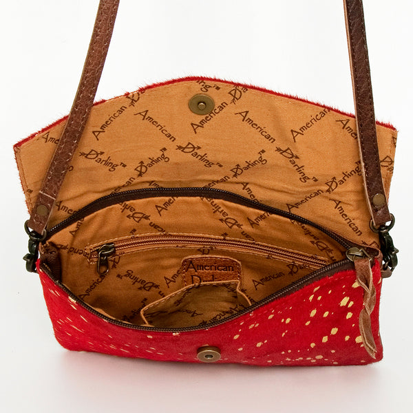 ADBGS178 Red Metallic Cowhide Envelope Crossbody - Western Leather Purse
