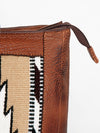 LC-ADBGZ307D Rust & White Aztec Wool Leather Backpack - Western Tribal Handmade Bag