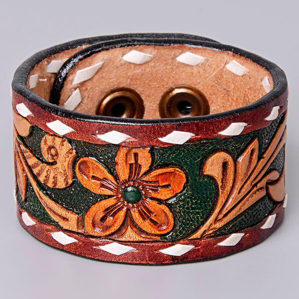 LC-ADBRF182 carved Genuine Leather Bracelet women