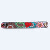 LC-ADBRF189 Hand Tooled Leather Cuff - Red Heart & Sunflower Floral Design