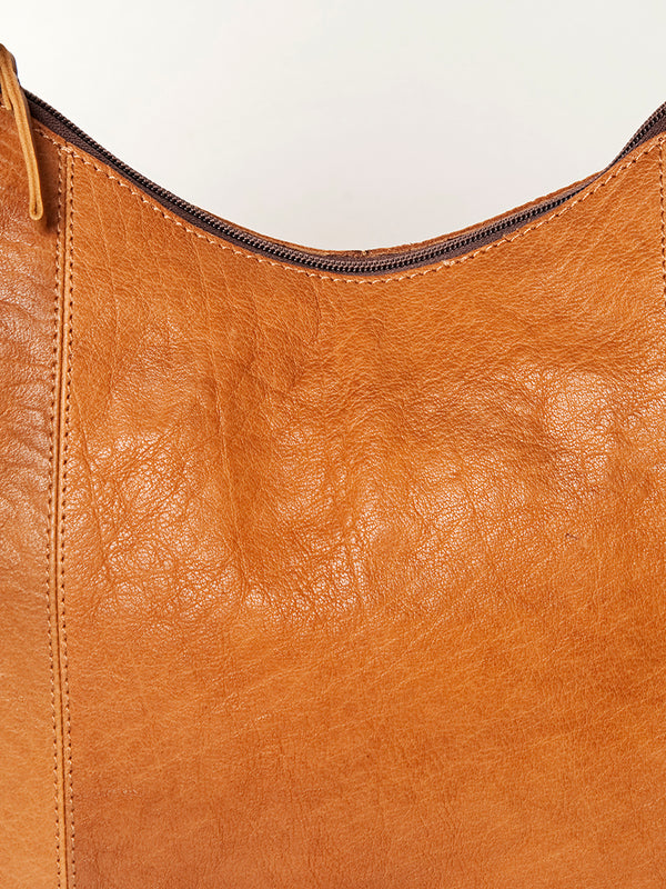 ADBGA220 American Darling Hand Tooled Genuine Leather Hobo Bag Floral Carved Handle