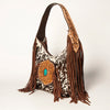 ADBGA221 American Darling Hobo Bag Hair-On Hide with Tooled Leather & Turquoise Concho