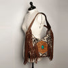ADBGA221 American Darling Hobo Bag Hair-On Hide with Tooled Leather & Turquoise Concho