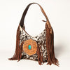 ADBGA221 American Darling Hobo Bag Hair-On Hide with Tooled Leather & Turquoise Concho