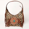 ADBGA222 American Darling Hair-On Cowhide Tote Bag Leather Fringe Turquoise Concho