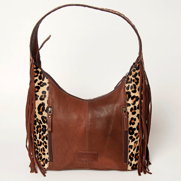 ADBGA222 American Darling Hair-On Cowhide Tote Bag Leather Fringe Turquoise Concho