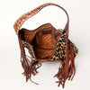 ADBGA222 American Darling Hair-On Cowhide Tote Bag Leather Fringe Turquoise Concho