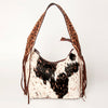 ADBGA223 American Darling Hand Tooled Leather Hair-On Cowhide Fringe Hobo Bag