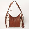 ADBGA223 American Darling Hand Tooled Leather Hair-On Cowhide Fringe Hobo Bag