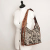 ADBGA223 American Darling Hand Tooled Leather Hair-On Cowhide Fringe Hobo Bag