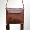 ADBGM109 Fringed Leather Western Crossbody Bag - Painted Artwork