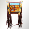 ADBGM109 Fringed Leather Western Crossbody Bag - Painted Artwork