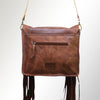 ADBGM109 Fringed Leather Western Crossbody Bag - Painted Artwork