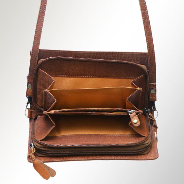 ADBGM169 Hand-Painted Leather Crossbody Purse - Multiple Western Scene