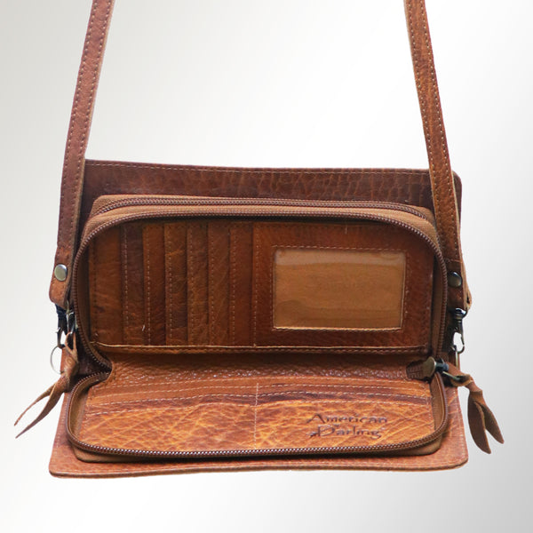 ADBGM169 Hand-Painted Leather Crossbody Purse - Multiple Western Scene