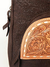 ADBGS156 Embossed Western Backpack with Hand-Tooled Floral Leather Pocket