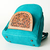 ADBGS156 Embossed Western Backpack with Hand-Tooled Floral Leather Pocket