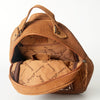 ADBGS156 Embossed Western Backpack with Hand-Tooled Floral Leather Pocket